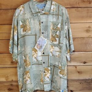 Men's Green Graphic Casual Button Down Shirt